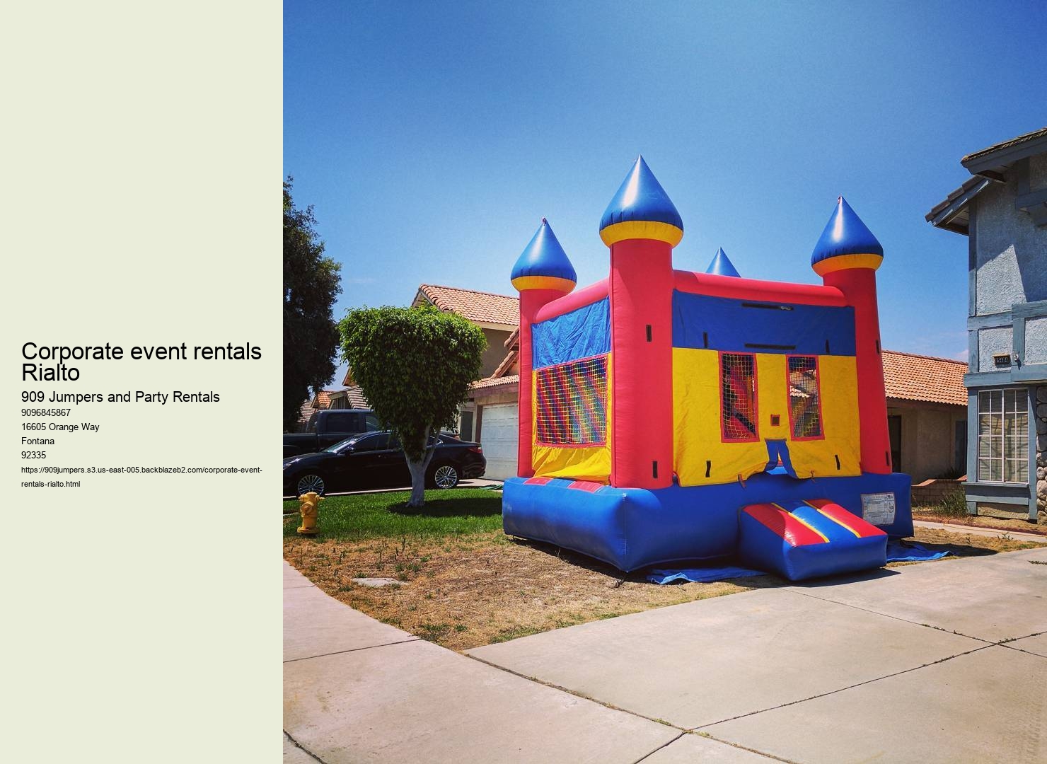 Corporate event rentals Rialto